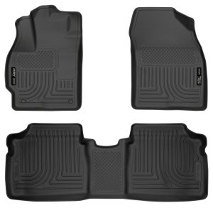 Toyota Prius Floor Liners - Front + Rear - Husky Liners - WeatherBeater - Black - `10-`12